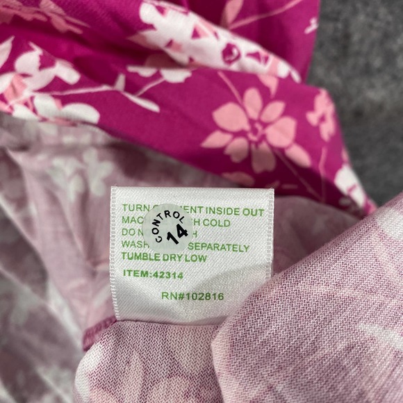 Garnet Hill Mini Dress XS Pink Floral Wrap V-Neck - Picture 9 of 10